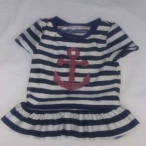 Nautical Striped Kids Top with Anchor Design